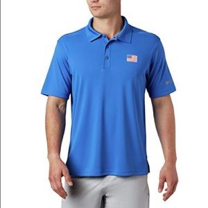 Columbia PFG Men’s polo with American flag